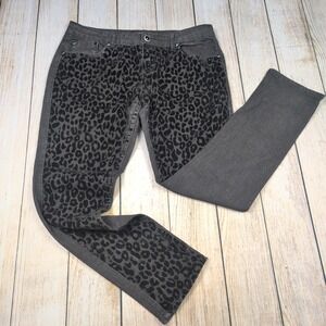 Jane Doe Y2K black Leopard Print Denim Jeans Women's‎ Size 13